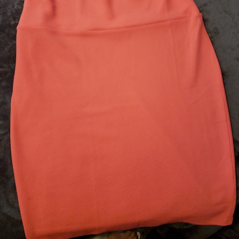 Cassie beautiful orange bodycon midi skirt